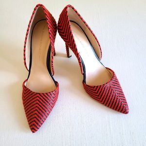 Banana Republic red/blue weaved pointed pumps